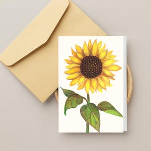 Cartão de felicitações em branco Girassol 4x6