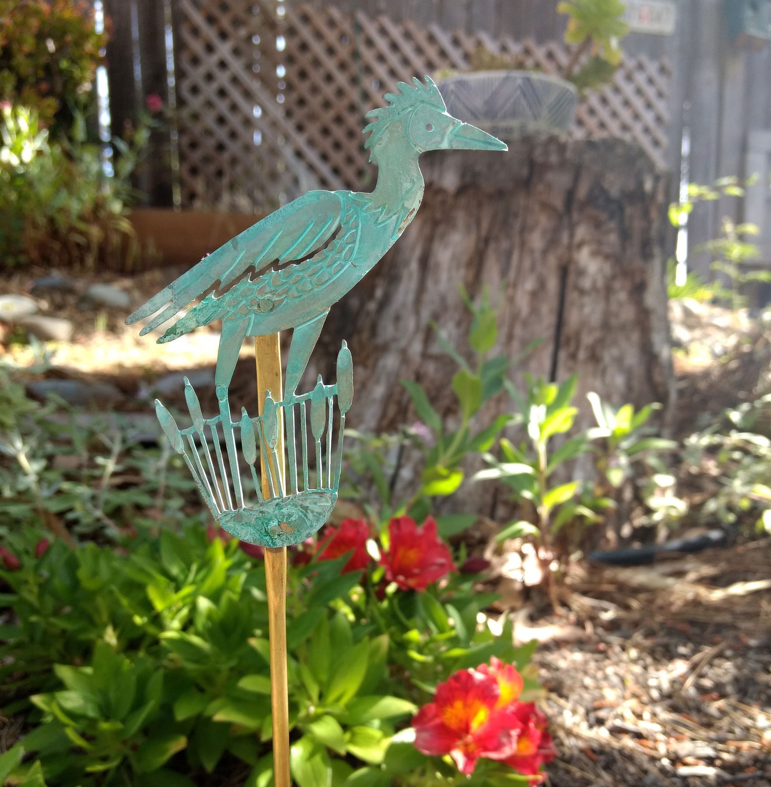 Great Blue Heron Sculptural Garden Ornament Large Etsy