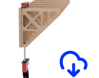 Planos de bastidores de sujeción para carpinteros + planos digitales + archivos CNC - Archivos DXF CNC + Plantilla de planos de carpintería para la organización del garaje