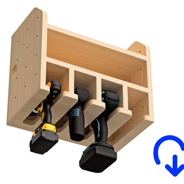 Cordless Drill Holder CNC Files Download for CNC Router, Power Tool Organizer