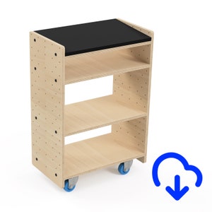 Shop CNC Cart / Craft Cart -- CNC Files + Digital Plans + cnc DXF Files + Woodworking Plans + cnc files for wood