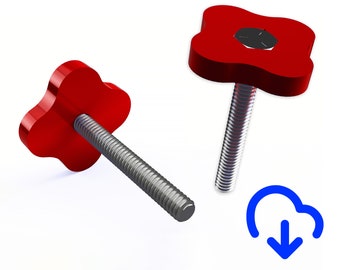 Tornillo de pulgar CNC para abrazaderas de sujeción para router CNC + planes digitales + archivos CNC para router industrial, Shapeoko o X-Carve