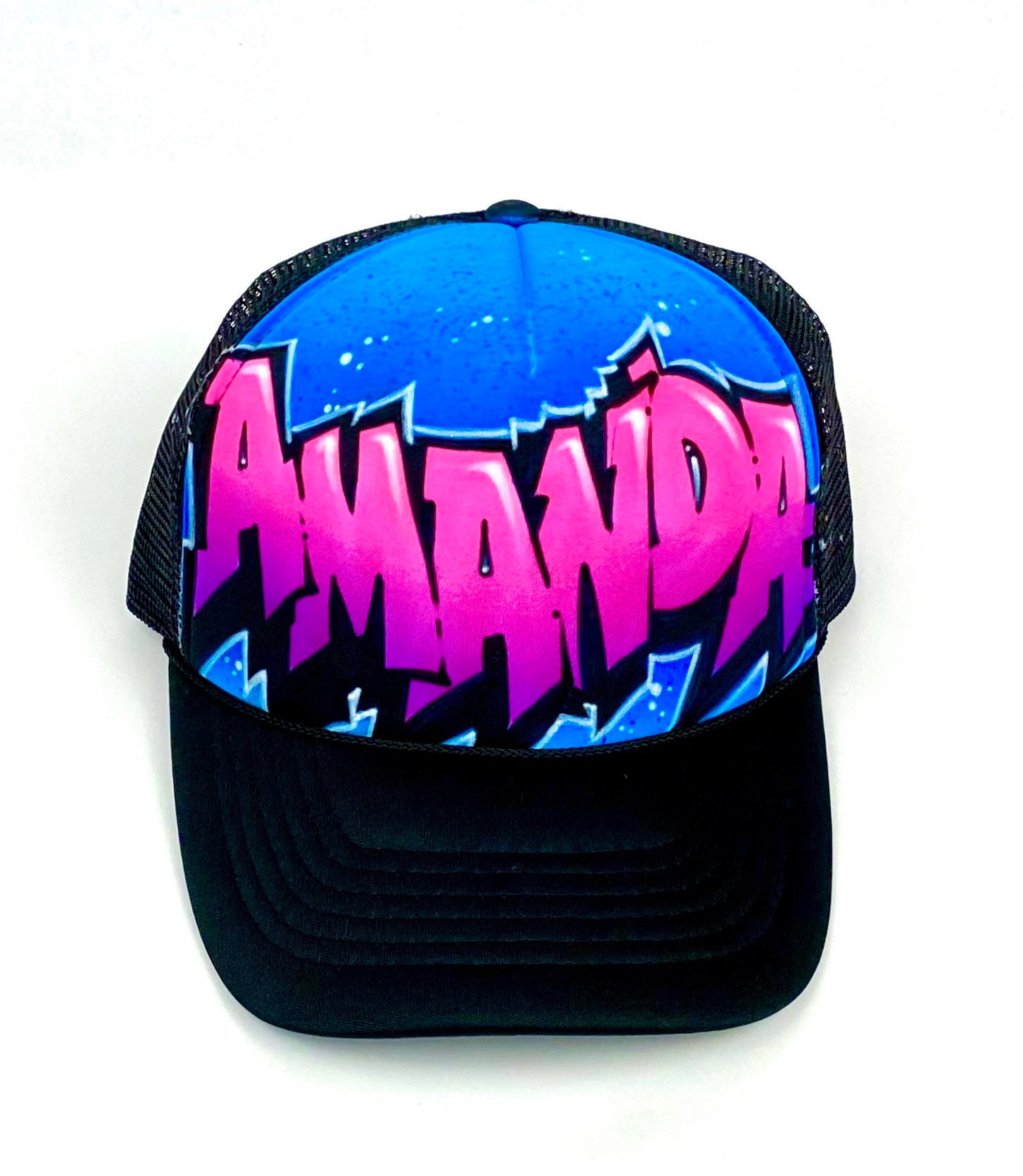 AKA Inspired Airbrushed Trucker Hat Zeta Phi Beta Inspired Airbrush Trucker Hat - Etsy main image 3