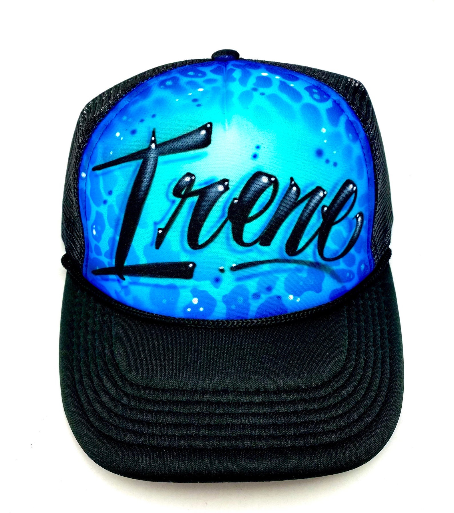 Custom Trucker Hat Airbrush Hat Custom Name Hat Beach Etsy