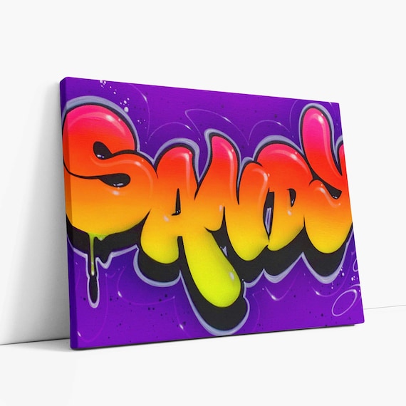 Graffiti Art Canvas Spray Paint Custom Airbrush Hand Painted Etsy