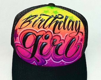 Custom Airbrushed Trucker Hat: Birthday Party Favor, Streetwear Style