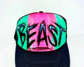 Custom Airbrushed Trucker Hat: Personalized Graffiti Art