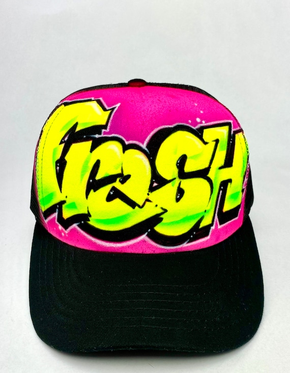 Fresh Prince Style Airbrushed Trucker Hat Airbrushed Trucker Hat