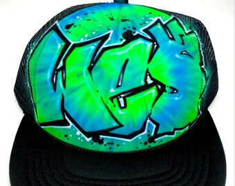 Custom Airbrushed Trucker Hat: Personalized Graffiti Art