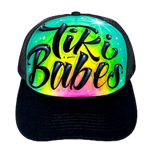 Airbrush Any Name - Colors - Hat Trucker Snapback Personalized - Beach Cap - Snapback Hat - Graffiti Trucker Hat - Custom Baseball Hat