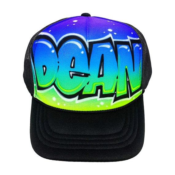 Airbrush Graffiti Trucker Hat: Custom 5 Panel Snapback Beach  display picture 2