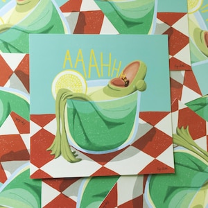 Frog in Lemonade - postcard