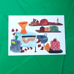 Macchina regalo di Natale - cartolina con busta
