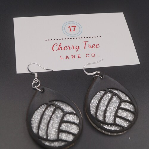 Personalized Volleyball Mom Faux Leather Earrings Custom Etsy