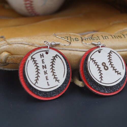 Custom Baseball Earrings Add Your Team or Player and Etsy