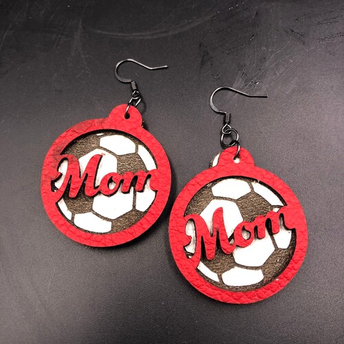 Soccer Earrings Teardrop Shaped Soccer Earrings Soccer Mom Etsy
