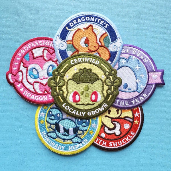 PKMN Patches: Fully Embroidered Iron-on Patch Collection - Patches by adorablush