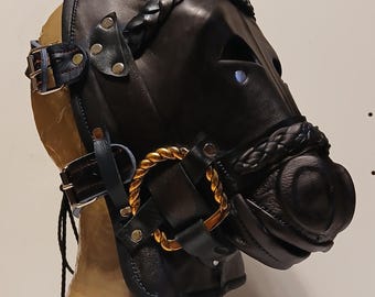 Máscara de cuero, máscara de cuero, poni, caballo