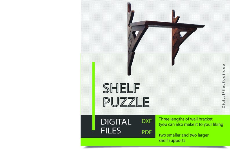 CNC Wall Shelf DXF Vector Files Xcarve Diy Cnc Router Puzzle Shelf
