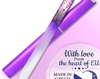 GLADZY 3D Czech Glass Nail File with Case – Dual Etched Grit, Made in EU