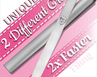 GLADZY Czech Glass Nail File with Case – Dual Etched Grit Coarse & Smooth Sides, Made in EU