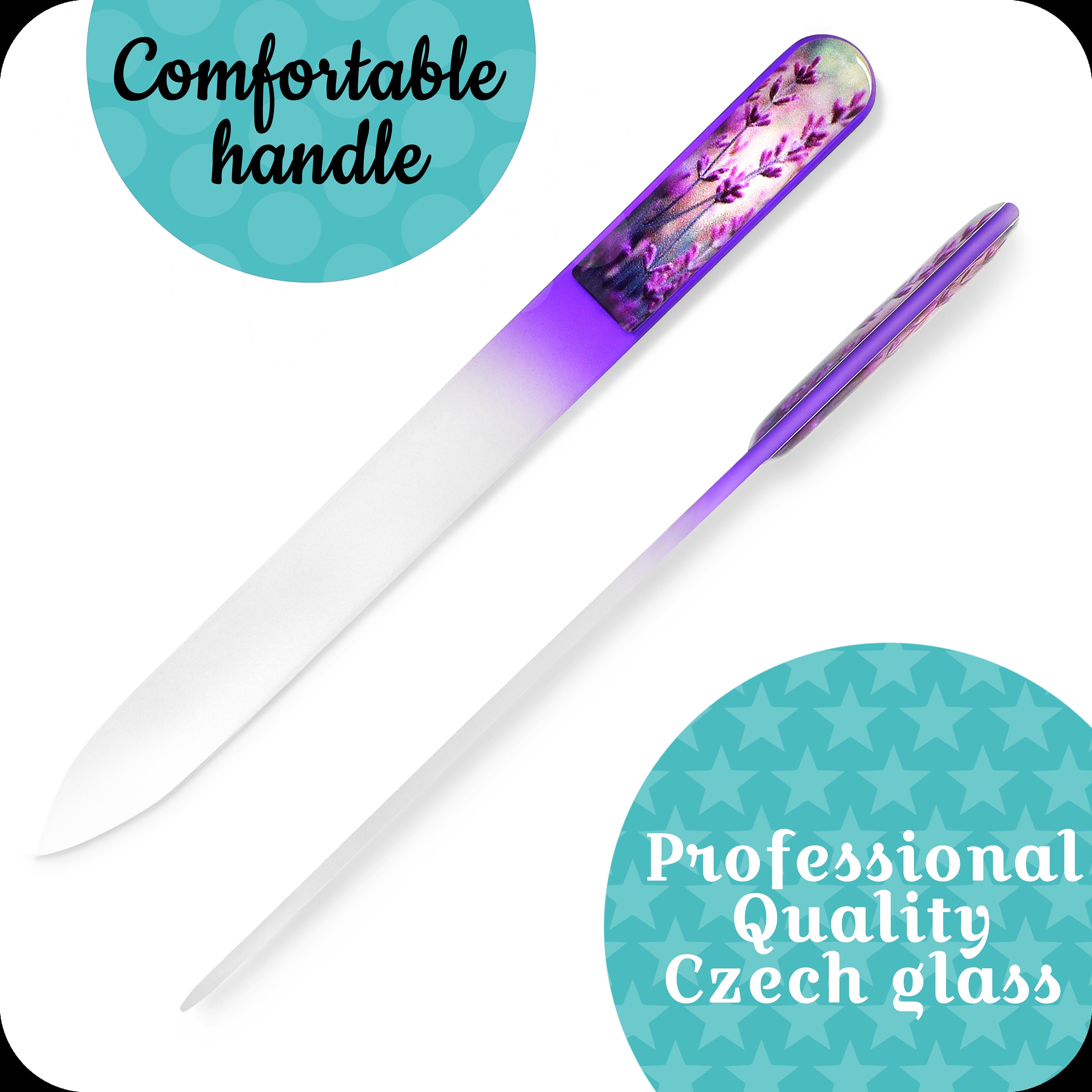 Genuine Czech Glass Nail File With Velvet Pouch Twosided Etsy