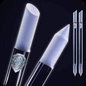 Glass Cuticle Pusher by GLADZY - 2 Manicure Cuticle Stick, Crystal Glass Cuticle Remover, Professional Nail Care Tool, Genuine Czech Quality