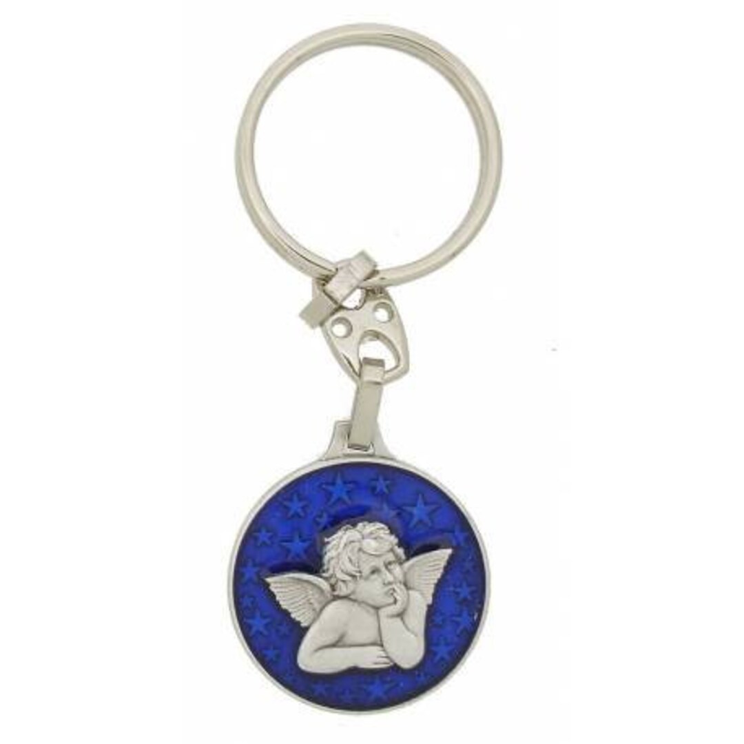Blue Enamel Angel Keyring 30mm - Etsy