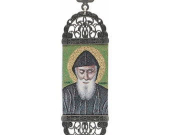 Woven icon 5 x 17cm Saint Charbel.