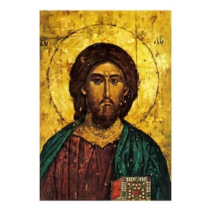 Carte postale simple Christ Pantocrator, 10 x 15 cm.