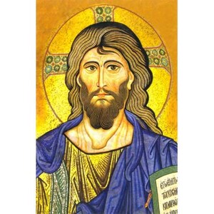 Carte postale simple Christ Pantocrator, 10 x 15 cm.