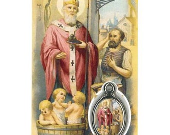 Gebedskaart voor Sinterklaas ter nagedachtenis aan uzelf, gebedenboekje om cadeau te doen of uzelf te trakteren, ideaal geschenk voor religieuze feestdagen.