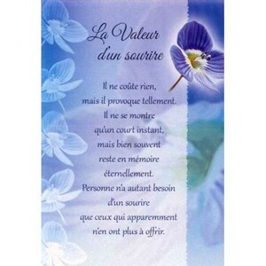 carte double la valeur d'un sourire avec enveloppe