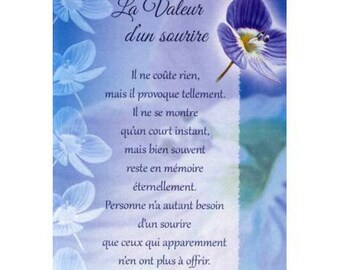 carte double la valeur d'un sourire avec enveloppe