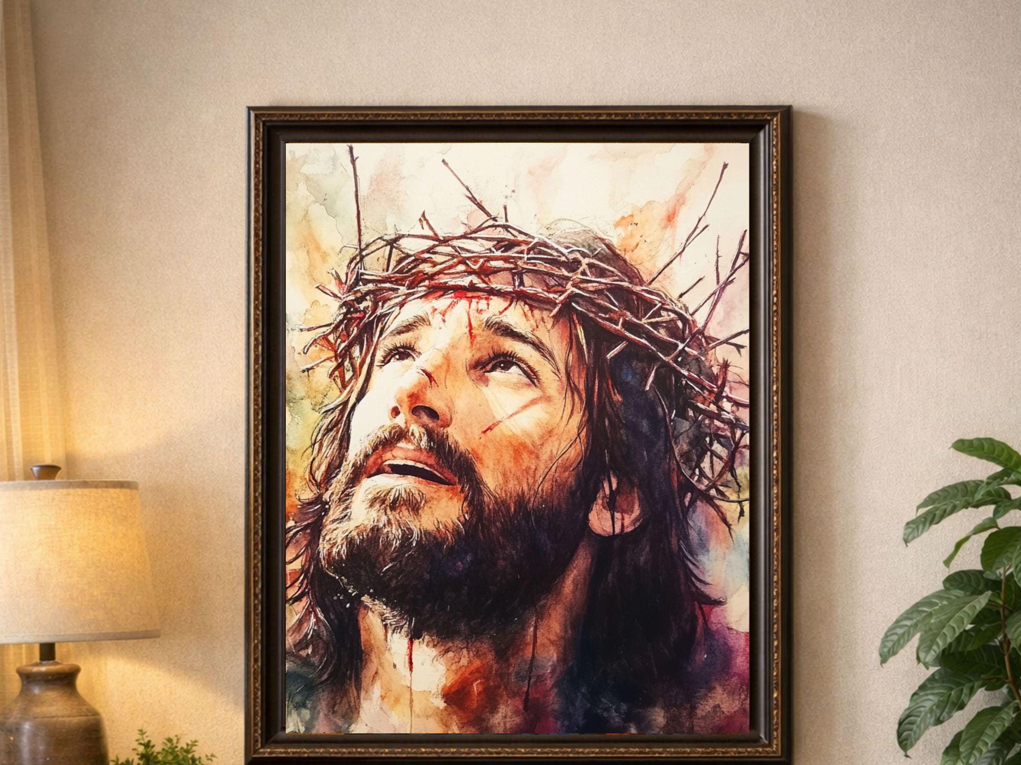 Poster of Jesus With a Crown of Thorns – Passion of Christ – Christian ...