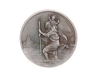 Saint Christopher magnetic medal or sticker 35 mm.