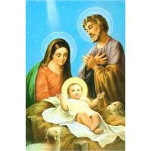 Carte de Noël, scène traditionnelle de la nativité, très belle illustration de la crèche de Notre Seigneur Jésus Christ. Dimension 10 X 15cm