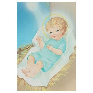 Carte de Noël, scène traditionnelle de la nativité, très belle illustration de la crèche de Notre Seigneur Jésus Christ. Dimension 10 X 15cm
