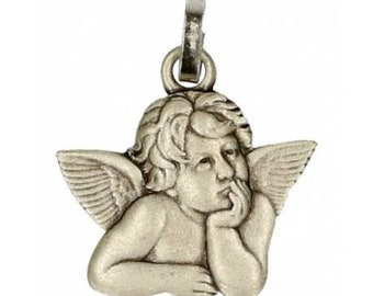 angel medal 18 X 15mm silver metal