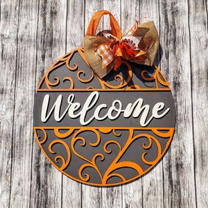 3D Welcome Door Hanger: Rustic Farmhouse Wood Sign