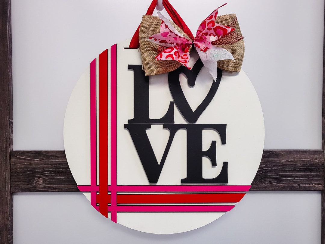 3D Love Door Hanger: Valentine's Day Entryway Decor - Etsy