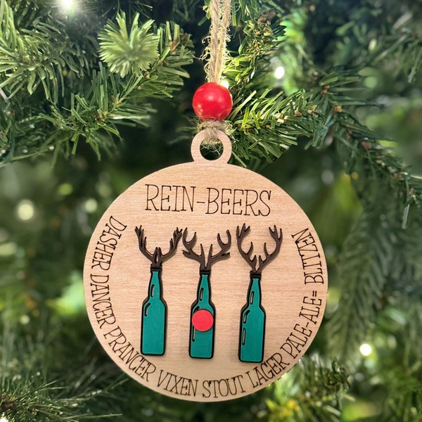 Beer Themed Christmas Ornament Etsy