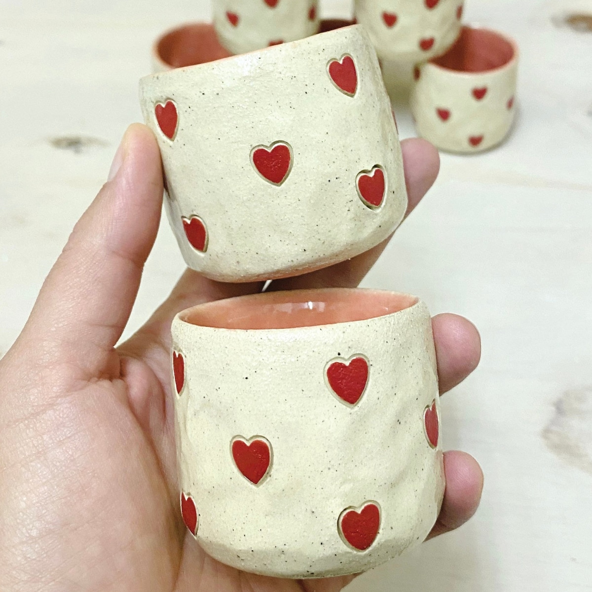Handmade Espresso Cups - Ceramic Tumblers With Heart Design - 2oz / 3oz - Unique Gift for Foodies - Etsy