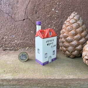 Christian Gift: Miniature Tiny House With 'jesus Wept’ Bible Verse ...