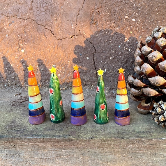 Xmas Tiny Ceramic Xmas Treeminiature House British - Etsy UK