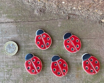 Handmade DIY Mosaic Ladybird Shape Tile, Ceramic mosaic ladybug tile