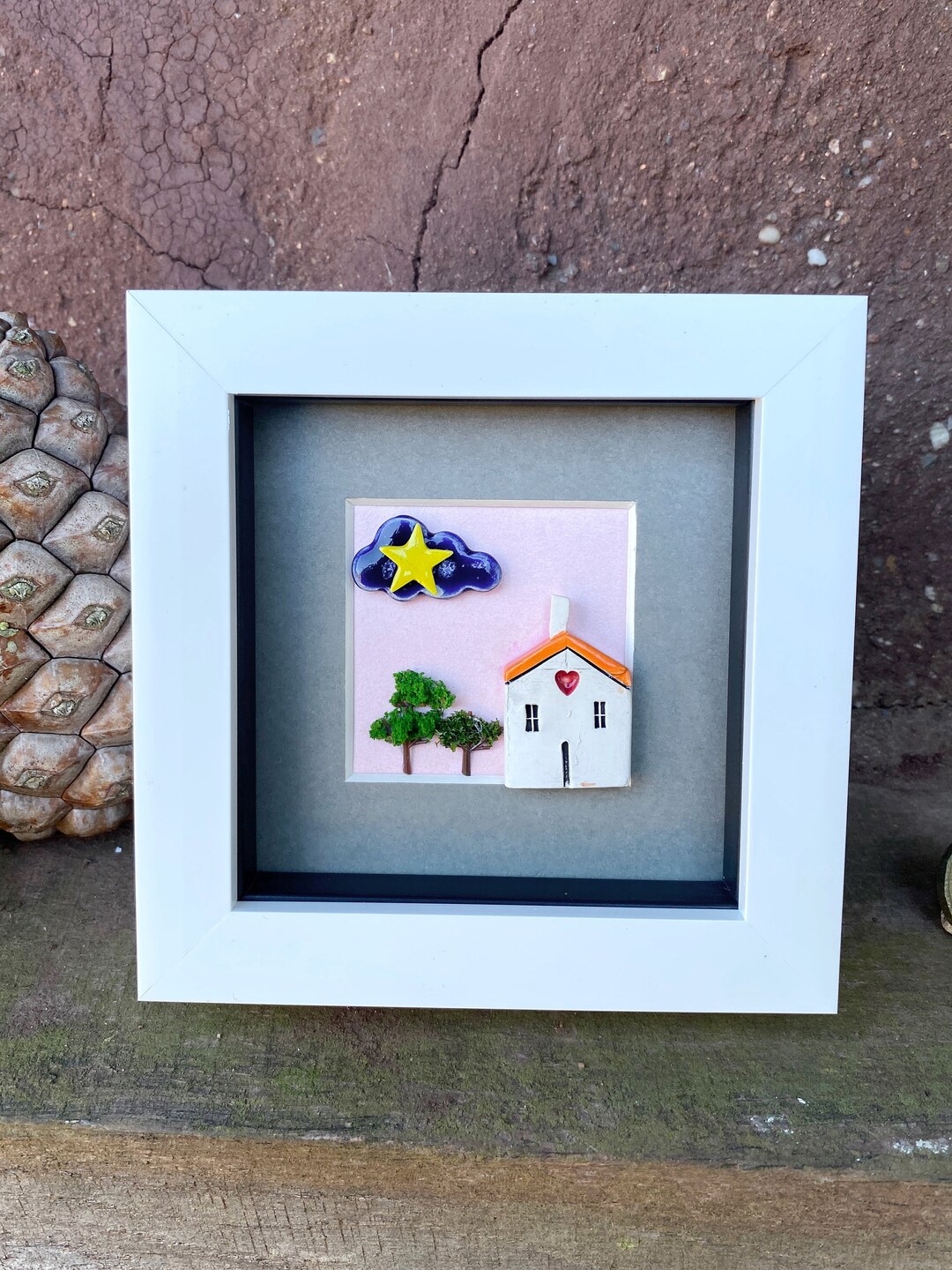 Ceramic Houses in the Frame With Natural Materials Happy Etsy