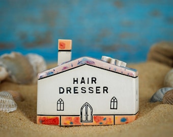 Hair Dresser Ceramic House Handmade Pottery Gift for Salon Decor Barber Shop