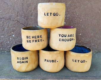 Handmade Espresso Cups - Ceramic Tumblers with Heart Design - 2oz / 3oz /4oz/5oz /6oz /8oz- Unique Gift for Foodies