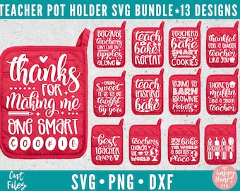 Teacher Pot Holder SVG Bundle